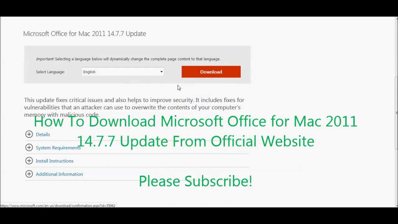 Microsoft office for mac 2011 update history